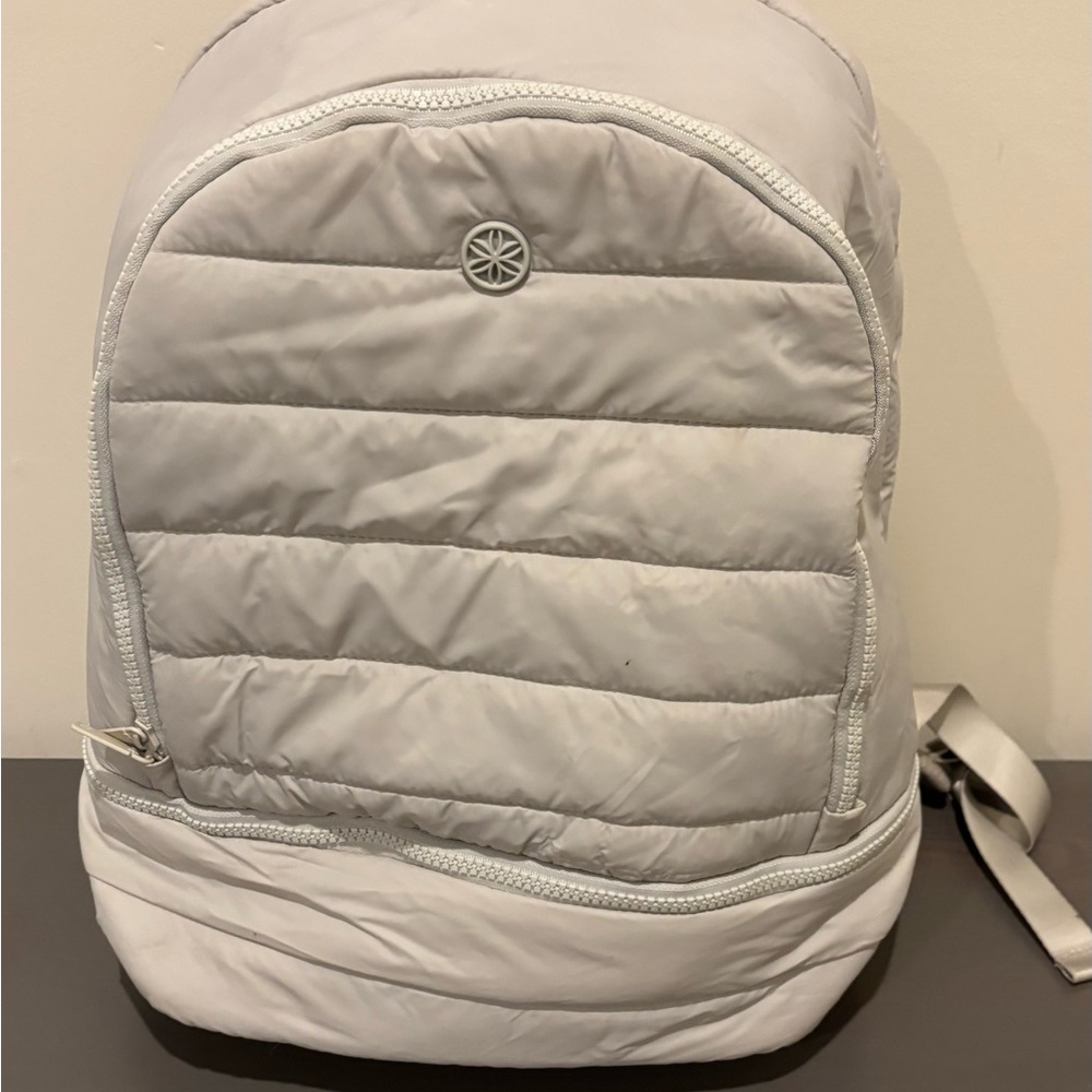 Gray Quilted Backpack